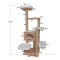 Cat Tree House Tower With Toys Cat Climbing